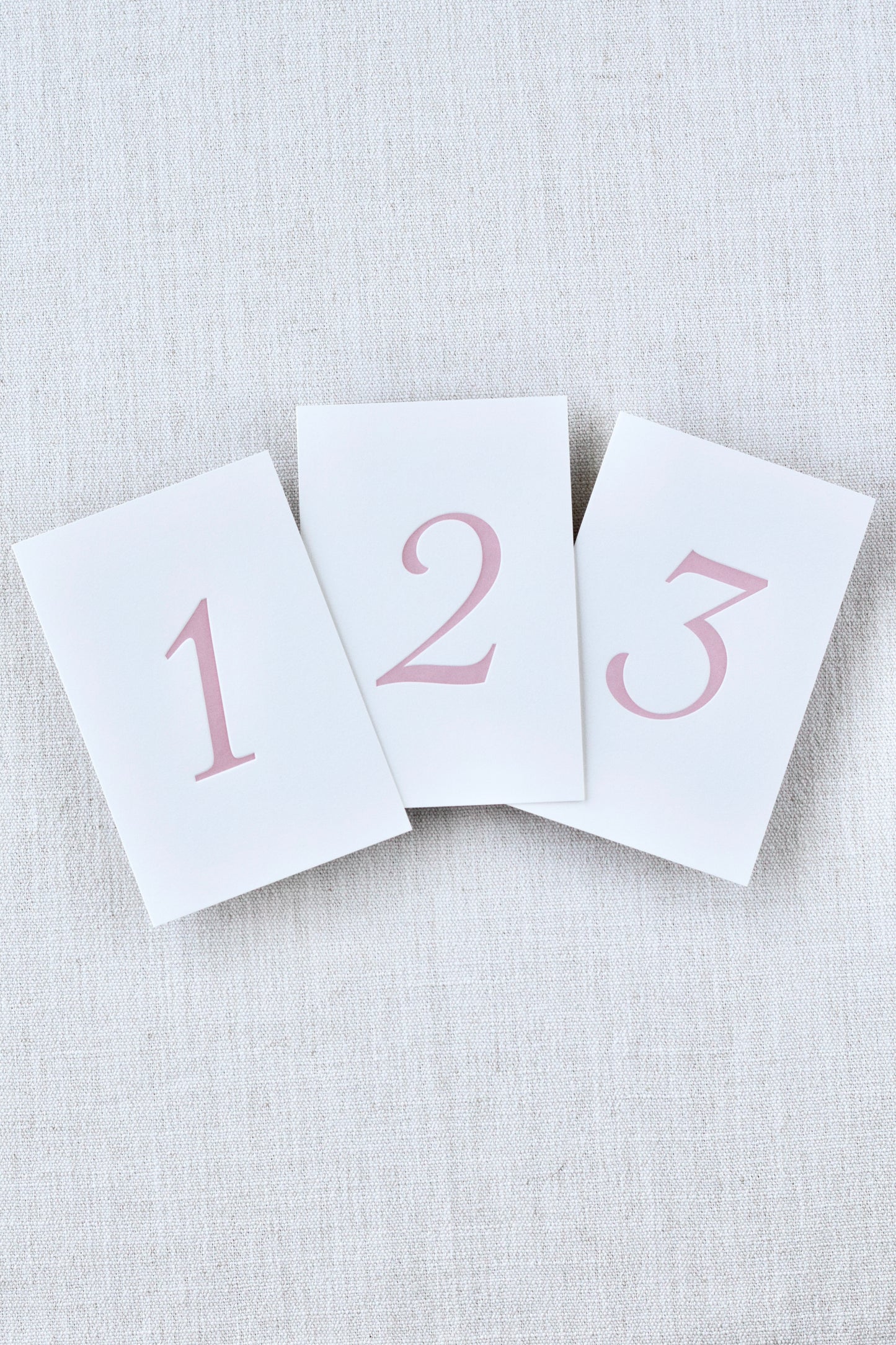 Vintage Blush Letterpress Table Numbers