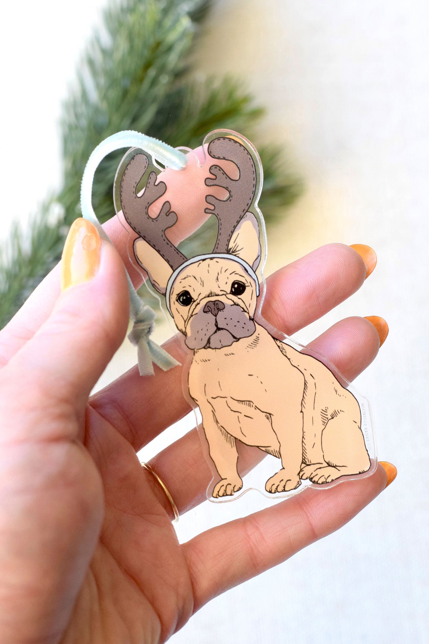 Acrylic Tan Frenchie Ornament