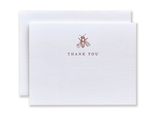 Honey Bee Letterpress Thank You Card