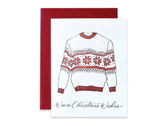 Christmas Sweater Letterpress Card