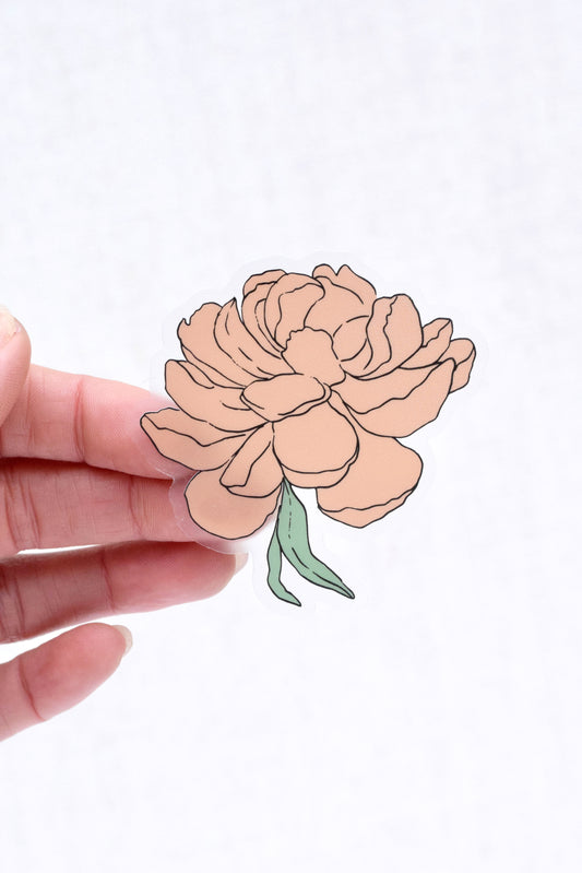 Coral Peony Sticker