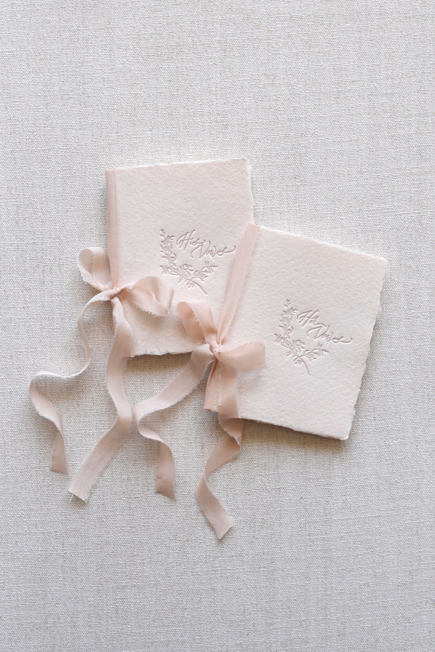 Boho Beige Letterpress Vow Booklets