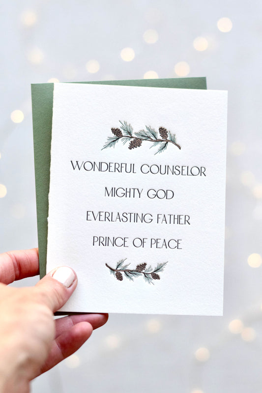 Wonderful Counselor Letterpress Christmas Card