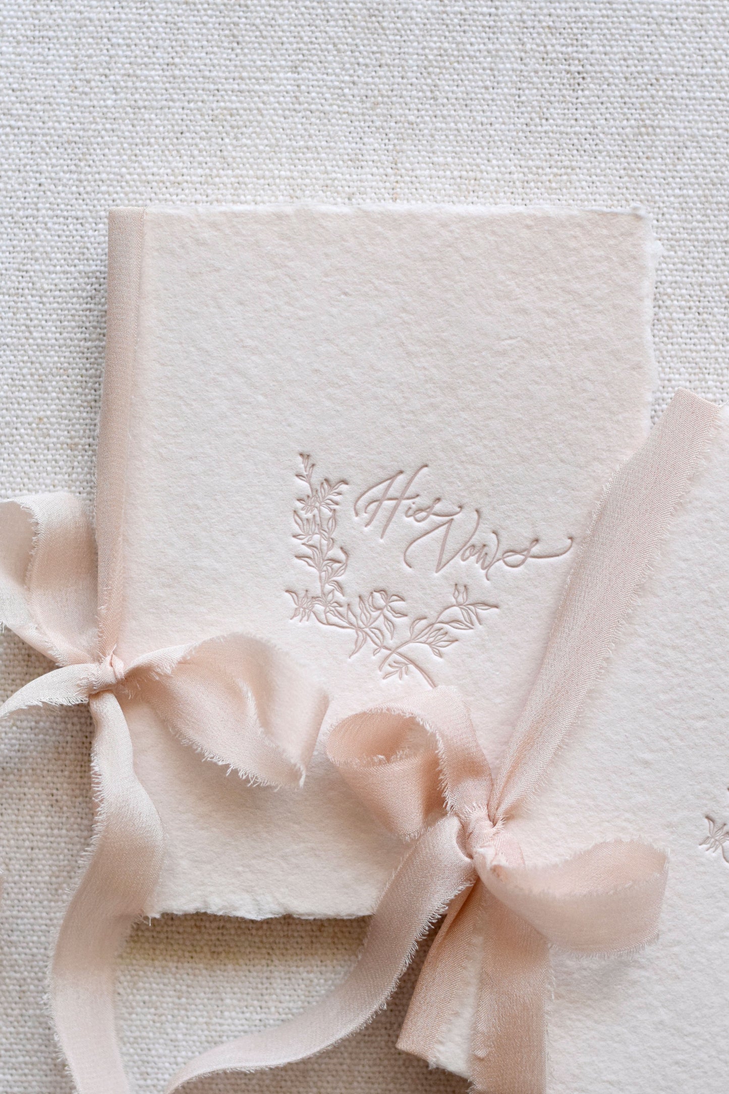 Boho Beige Letterpress Vow Booklets