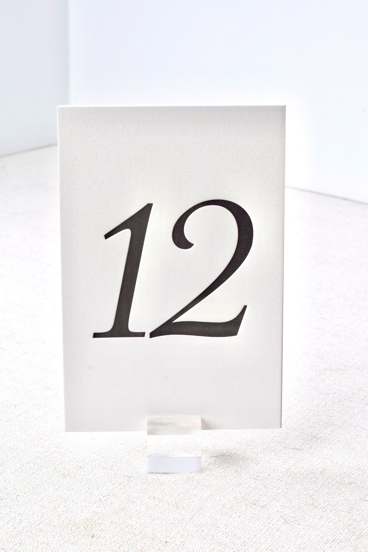 Classic Black Letterpress Table Numbers