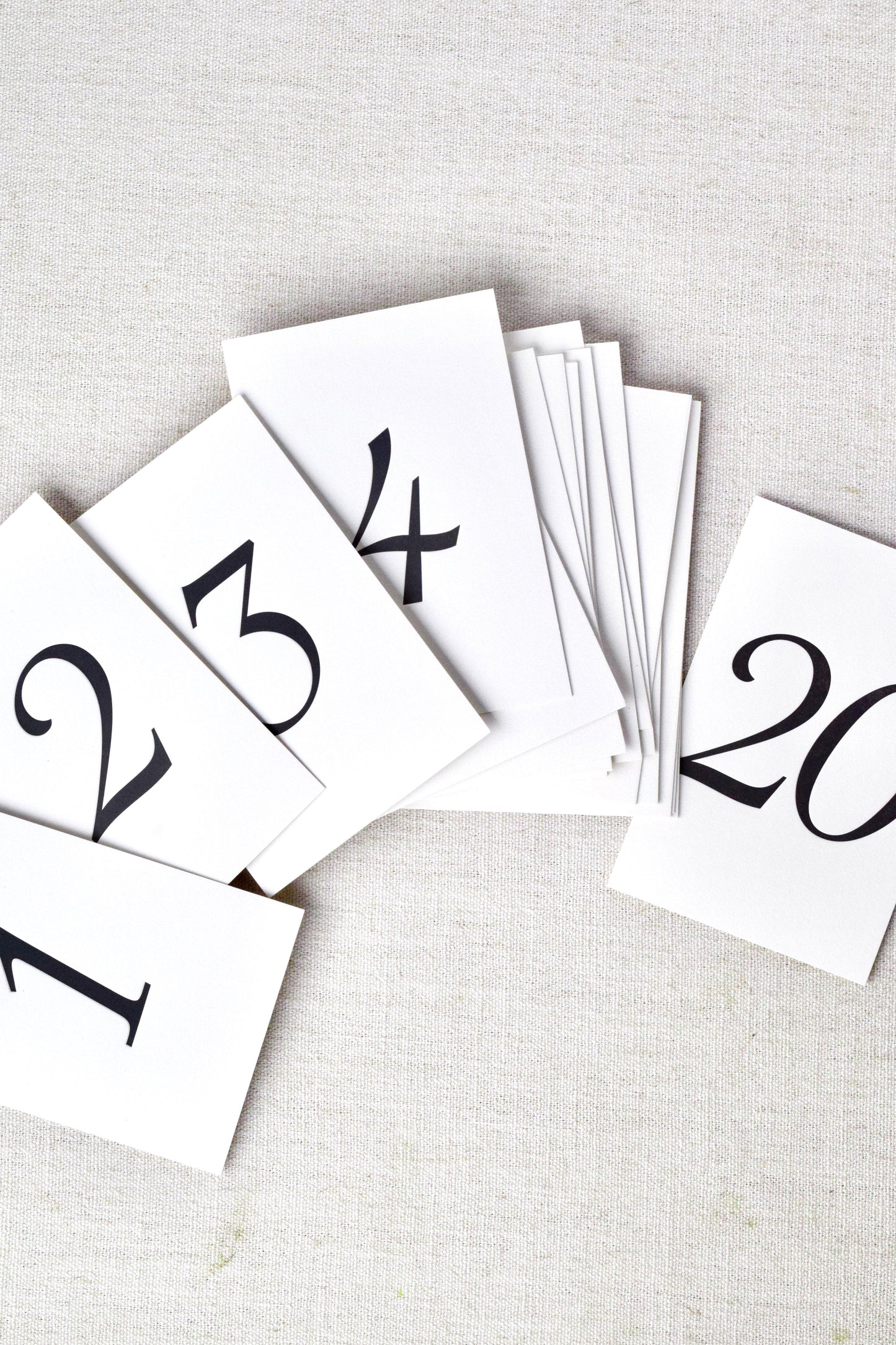 Classic Black Letterpress Table Numbers
