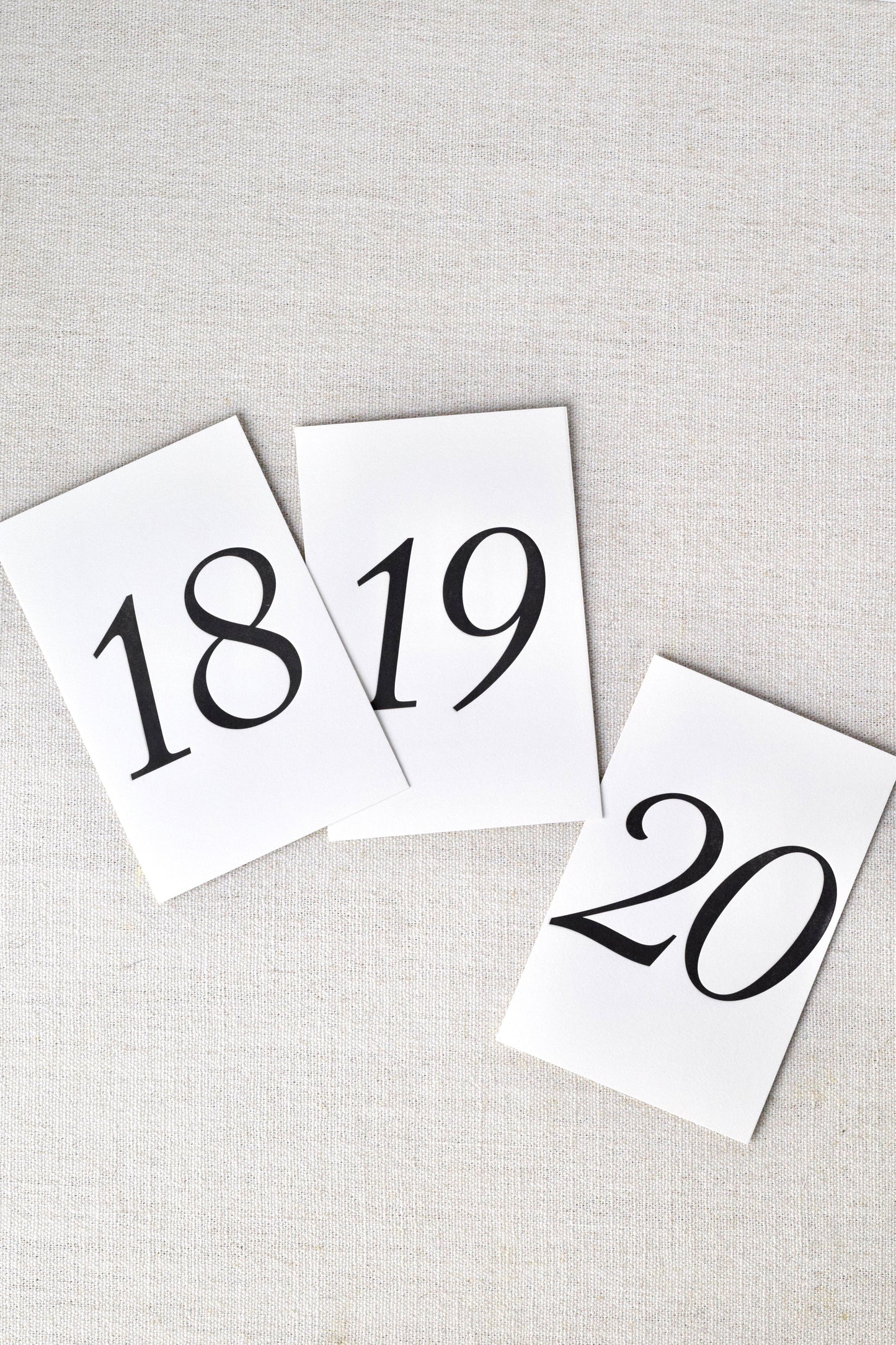 Classic Black Letterpress Table Numbers