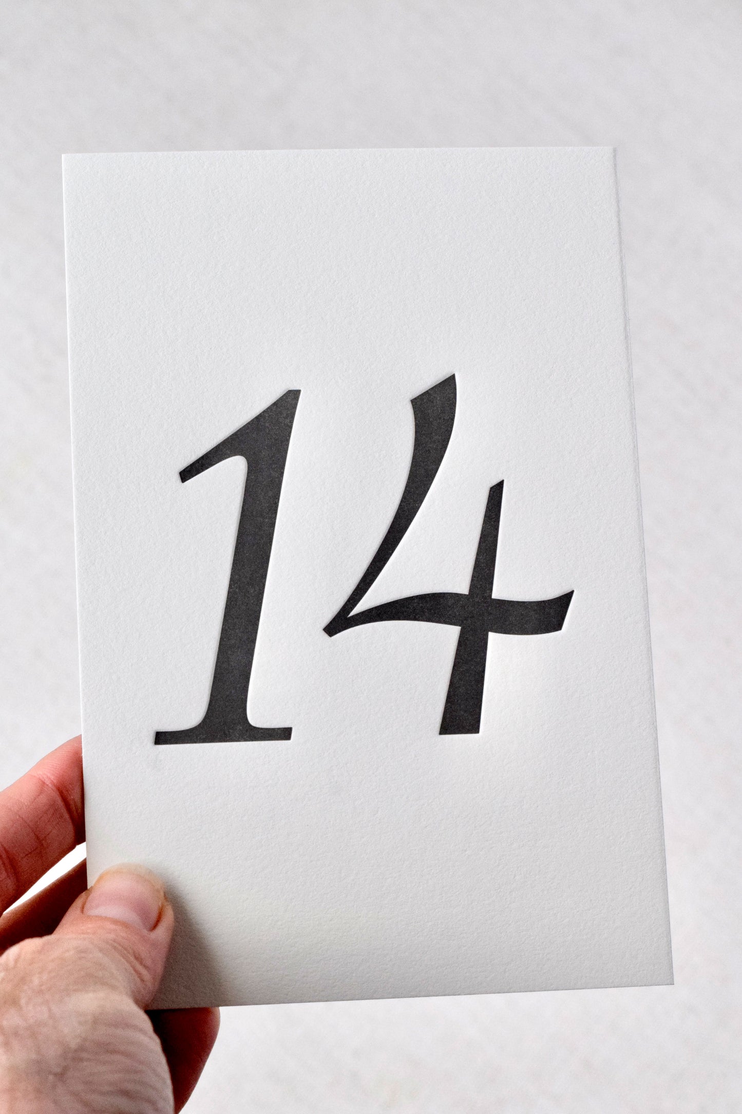 Classic Black Letterpress Table Numbers
