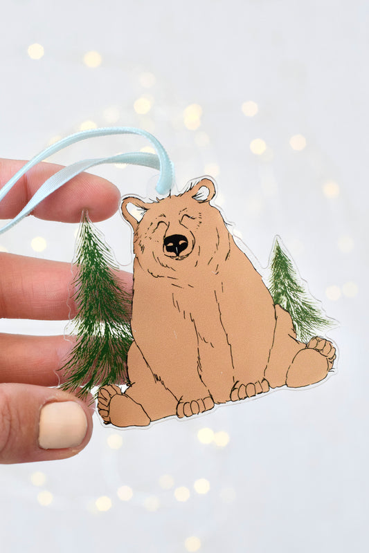 Acrylic Woodland Bear Ornament