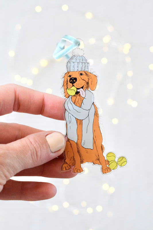 Acrylic Golden Retriever Ornament