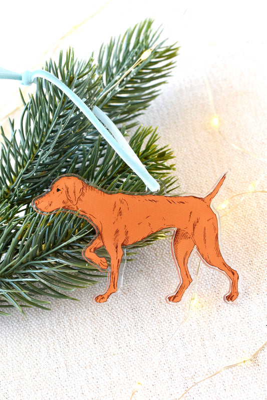 Acrylic Vizsla Ornament