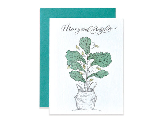 Fiddle Leaf Christmas Tree Card
