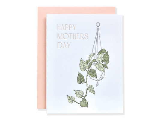 Hanging Plant Mother's Day Letterpress Card