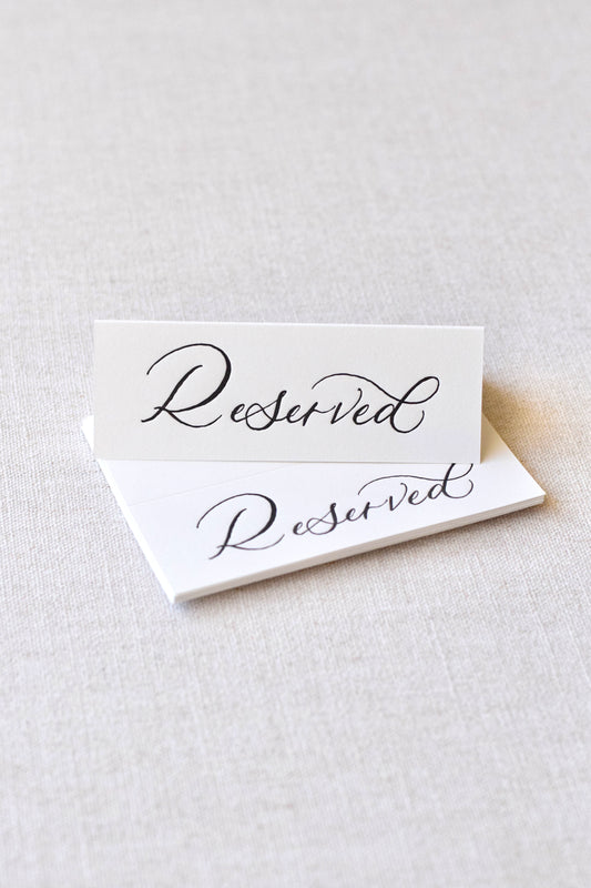 Classic Black Reserved Sign | Set of 8