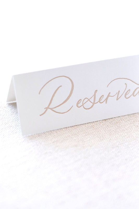 Boho Beige Reserved Sign | Set of 8
