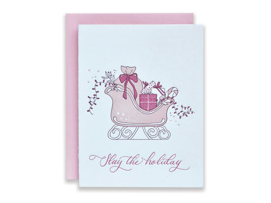 Slay the Holiday Letterpress Christmas Card