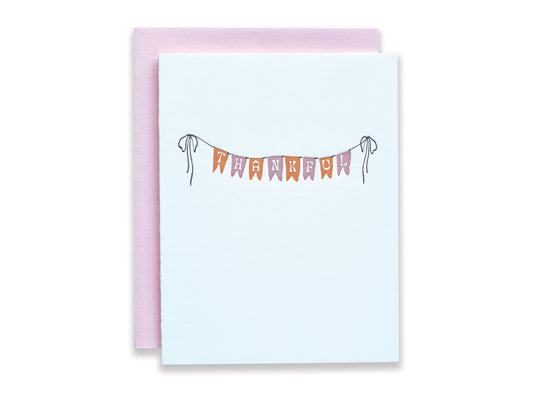 Thankful Banner Letterpress Card