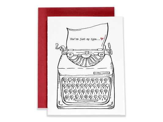 Your Just My Type Letterpress Card