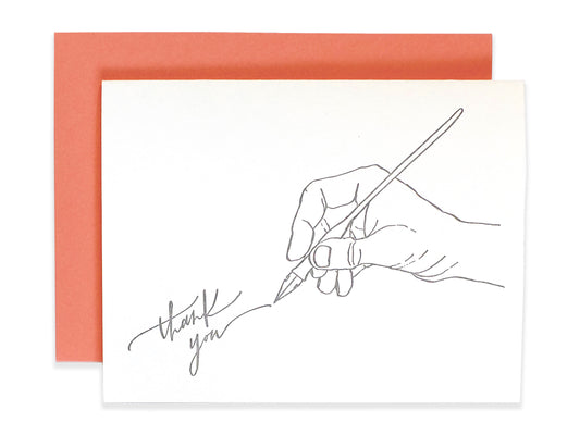 Calligraphy Thank You Letterpress Card