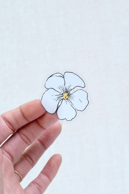 Lil' White Flower Sticker