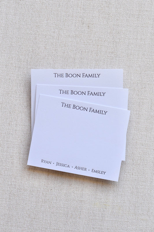 Letterpress Family Stationery