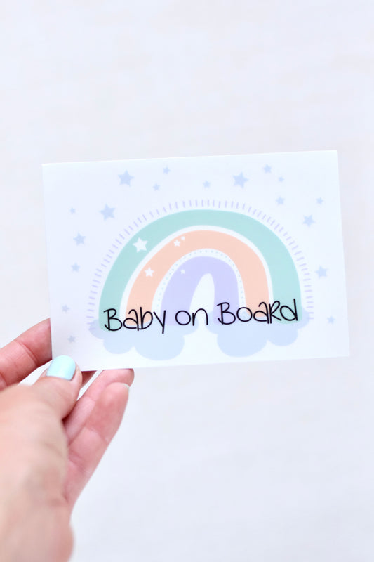Baby on Board Rainbow Car Decal